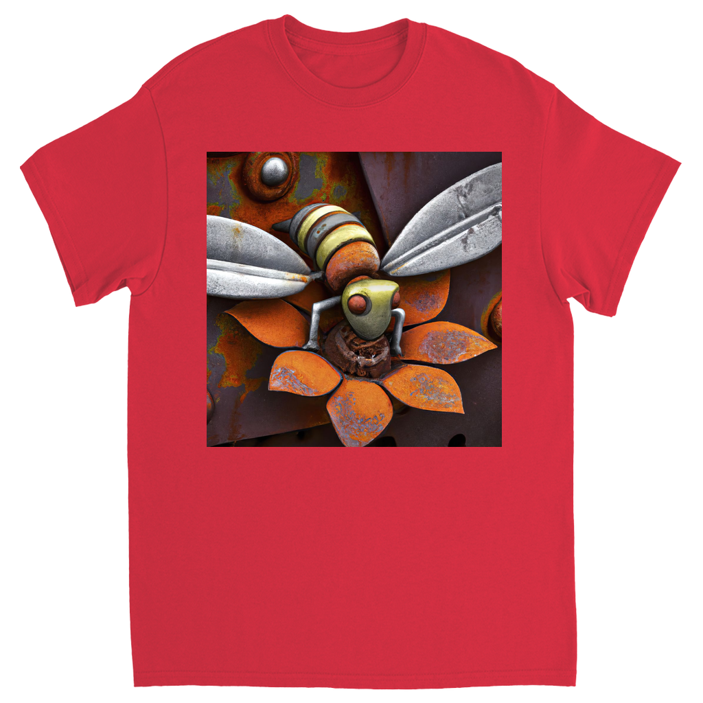 Rusted Bee 14 Unisex Adult T-Shirt Red Shirts & Tops apparel Rusted Metal Bee 14
