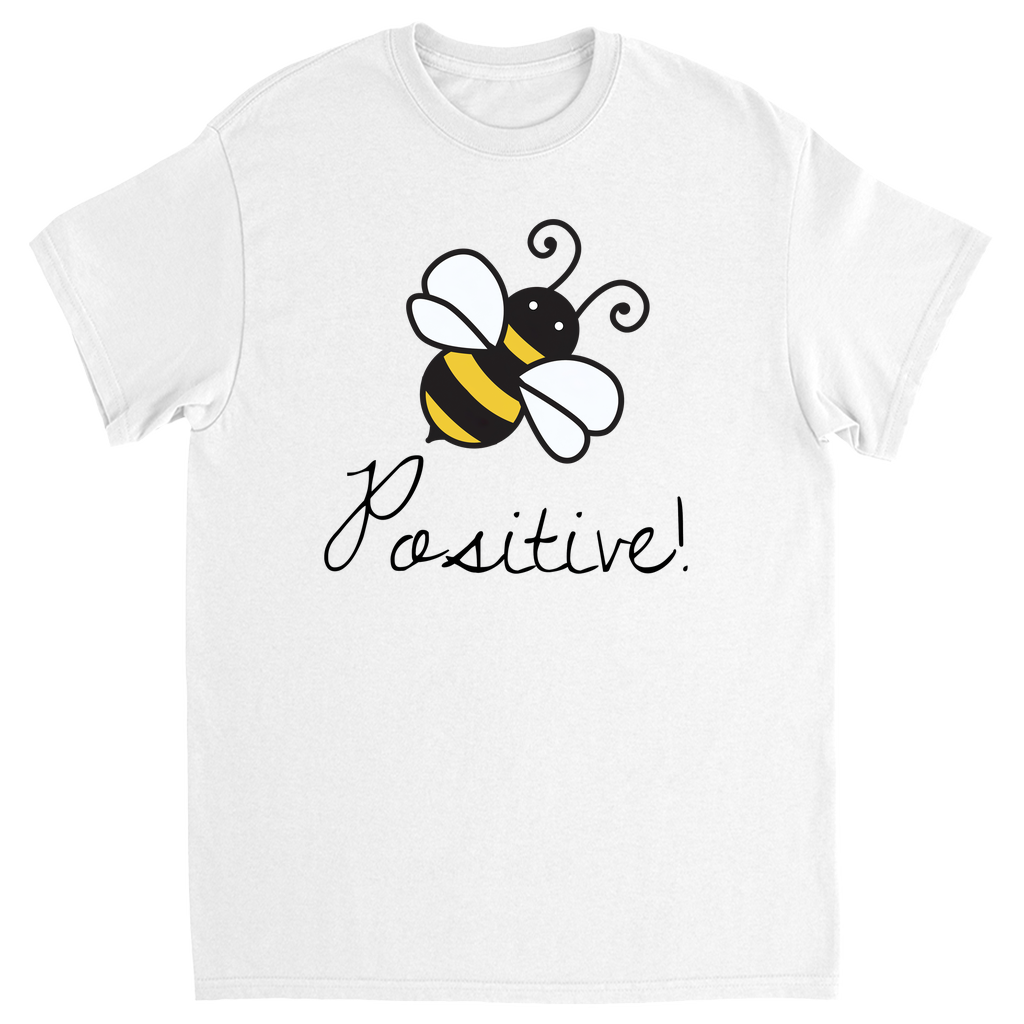 Bee Positive Unisex Adult T-Shirt White Shirts & Tops apparel