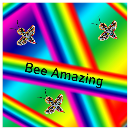 Bee Amazing Rainbow Poster 12x12 inch 500044 - Home & Garden > Decor > Artwork > Posters, Prints, & Visual Artwork Bee Amazing Rainbow Poster Prints