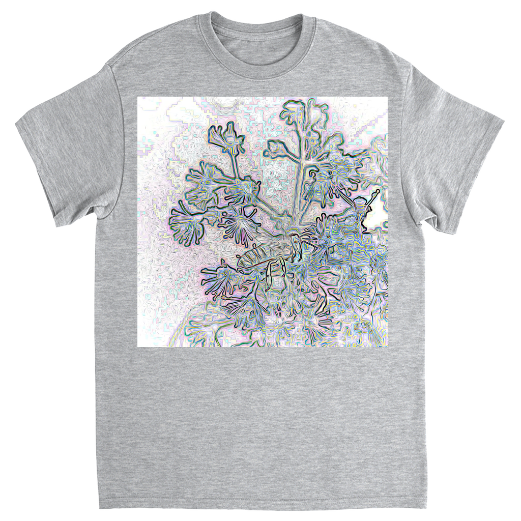 Fairy Tale Bee in Purple Unisex Adult T-Shirt Sport Grey Shirts & Tops apparel