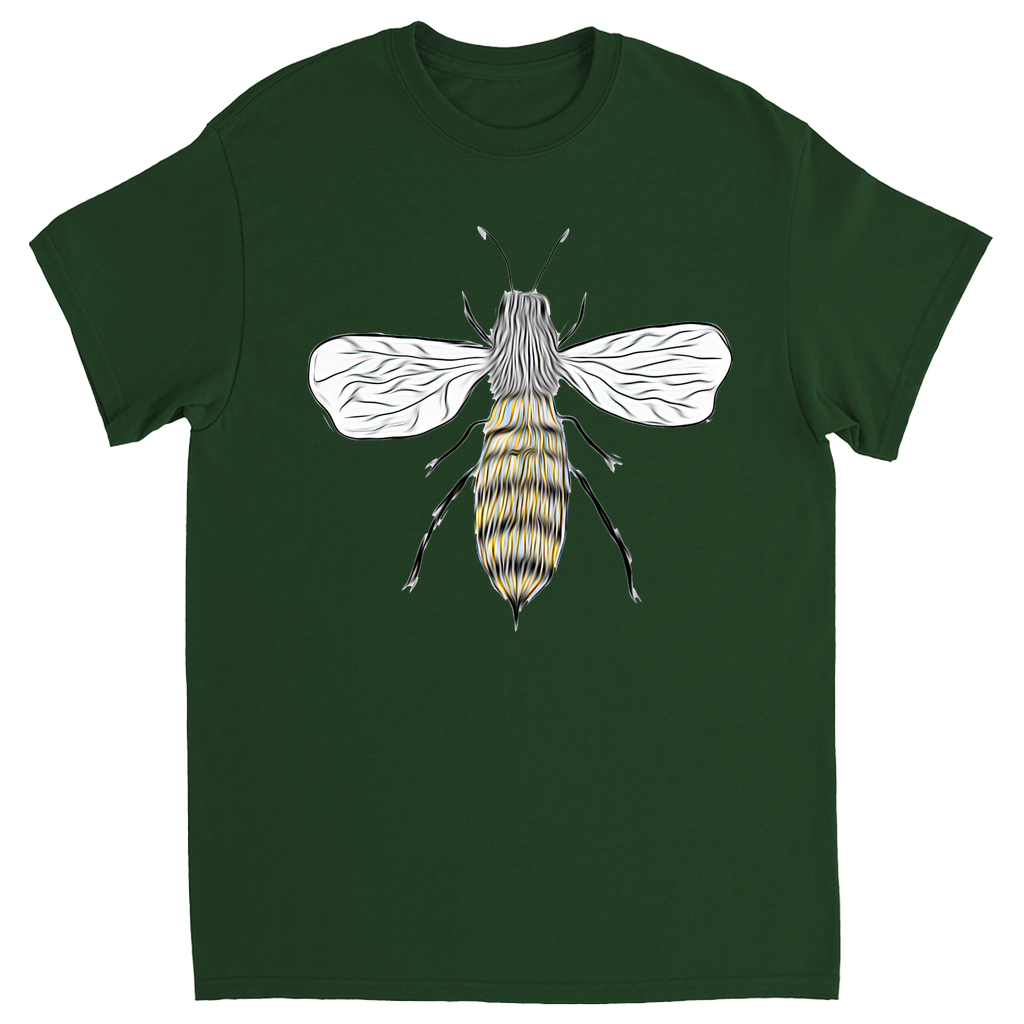 Furry Pet Bee Unisex Adult T-Shirt Forest Green Shirts & Tops apparel