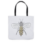 Furry Pet Bee Tote Bag 16x16 inch Shopping Totes bee tote bag gift for bee lover gifts original art tote bag totes zero waste bag