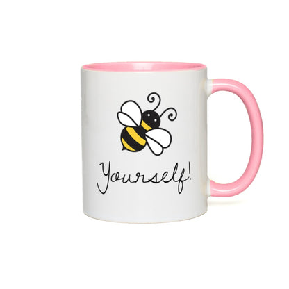 Bee Yourself Accent Mug 11 oz White with Pink Accents Coffee & Tea Cups gifts