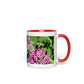 Bumble Bee on a Mound of Pink Flowers Accent Mug 11 oz White with Red Accents Coffee & Tea Cups gifts