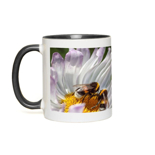 Bees Conspiring Accent Mug 11 oz White with Black Accents Coffee & Tea Cups gifts