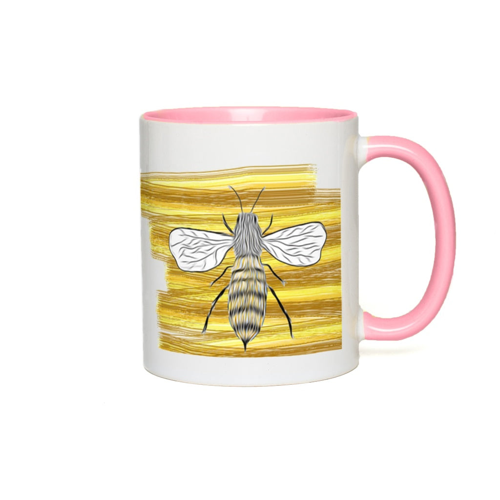 Furry Pet Bee Accent Mug 11 oz White with Pink Accents Coffee & Tea Cups gifts
