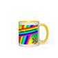 Bee Amazing Rainbow Accent Mug 11 oz White with Yellow Accents Coffee & Tea Cups gifts