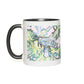 Outline of Bee and Flowers Accent Mug Coffee & Tea Cups gifts