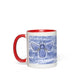 Blue Bee Accent Mug 11 oz White with Red Accents Coffee & Tea Cups gifts
